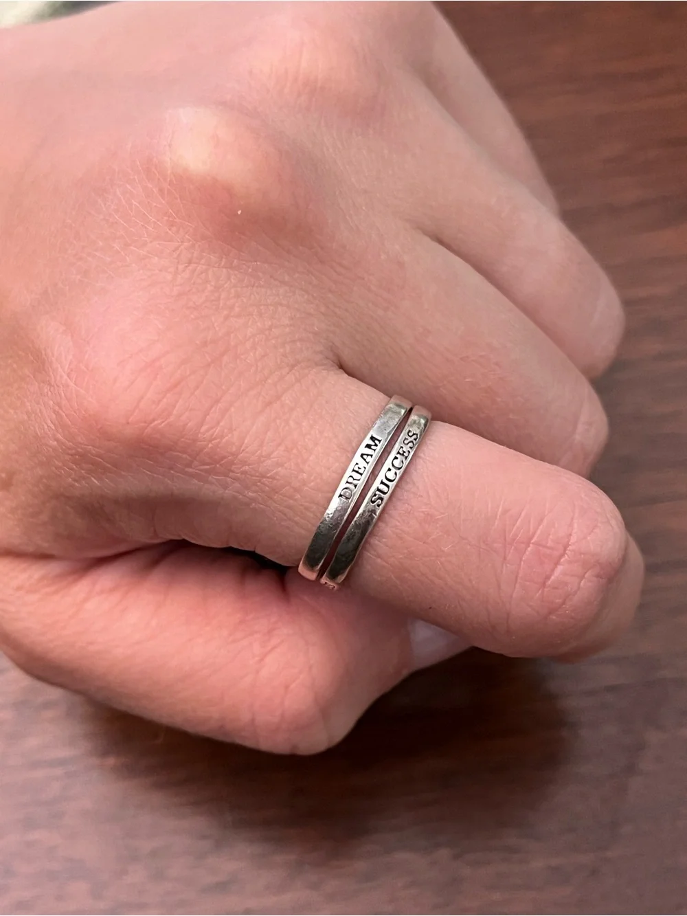 Silver Rings “Dream” and “Success” - set of 2 rings